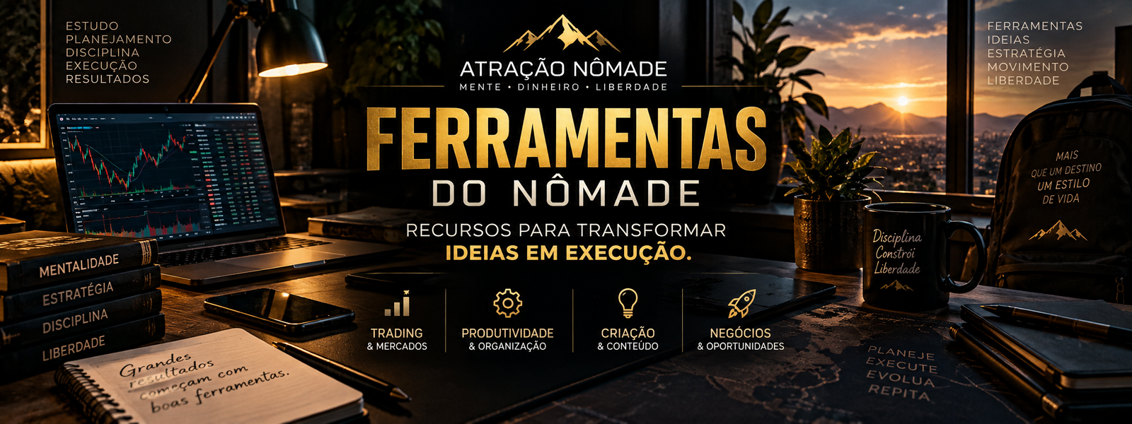 Ferramentas do Nômade para trading, produtividade, criação e negócios | Atração Nômade